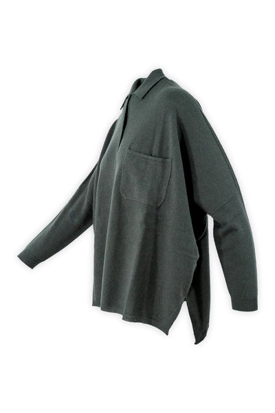 Maxi camicia in lana e cashmere