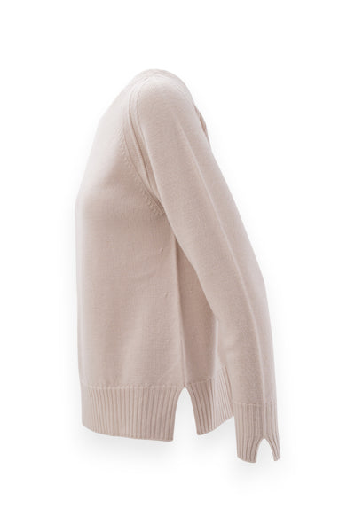 Pure wool crew neck with slits