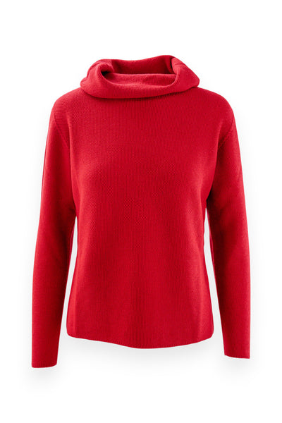 Donut neck sweater with rice grain workmanship