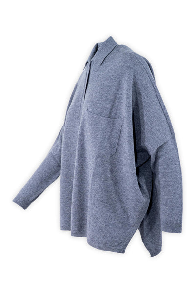 Maxi camicia in lana e cashmere