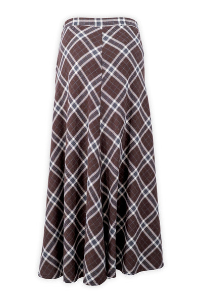 Long Plaid Skirt with Knotted Belt