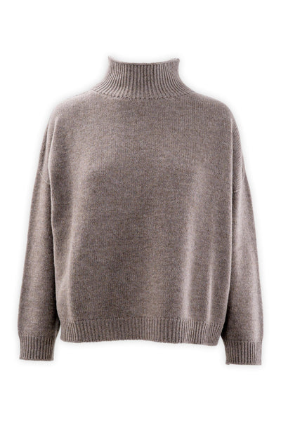 Maglia collo a cratere in lana e cashmere