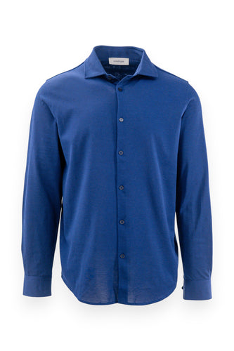 Polo camicia a manica lunga in filo di Scozia