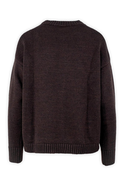 Maglia girocollo con bordi a costine