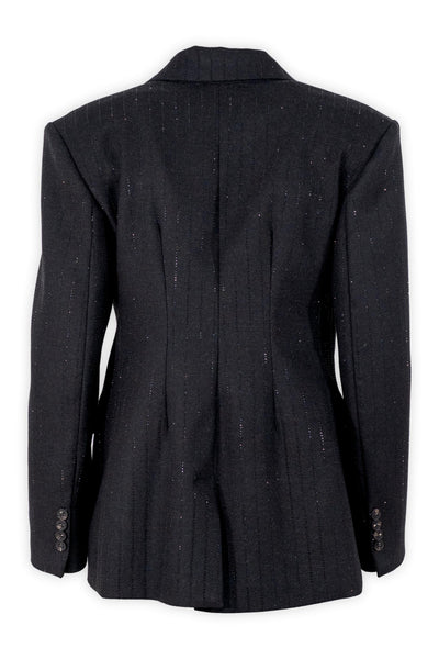 Blazer doppiopetto gessatura in lurex