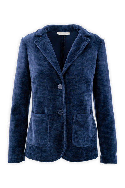 Single-breasted velvet-effect blazer