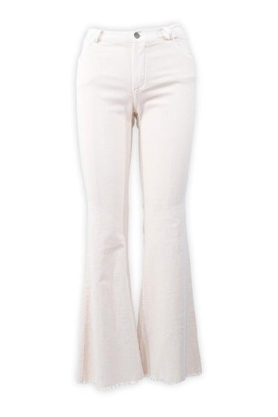 Pantaloni in cotone a zampa millerighe in velluto