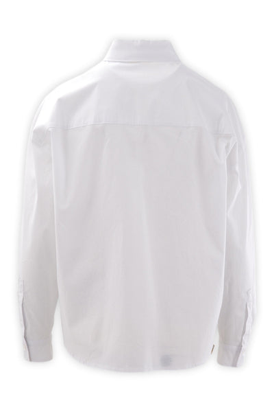 Camicia in cotone pregiato con bottoni diagonali