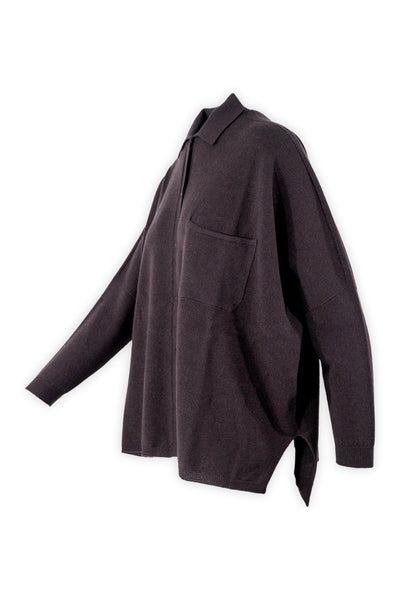 Maxi camicia in lana e cashmere