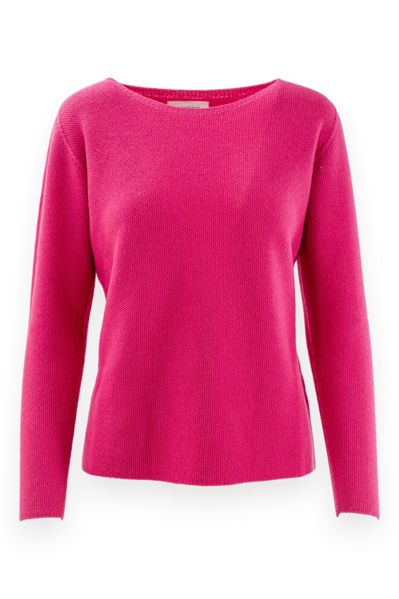 Round-neck sweater in rice stitch