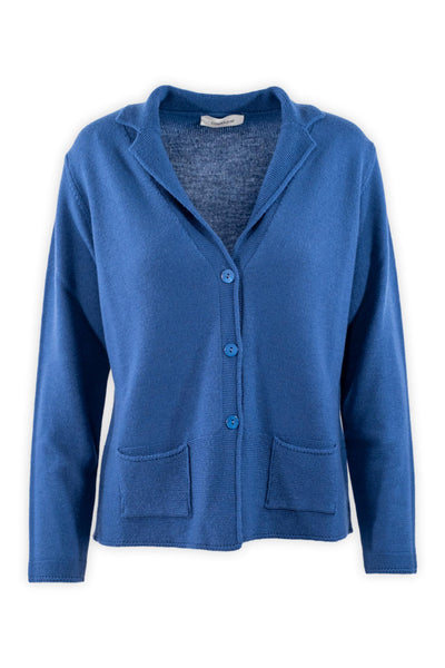 Cardigan con revers e tasche.