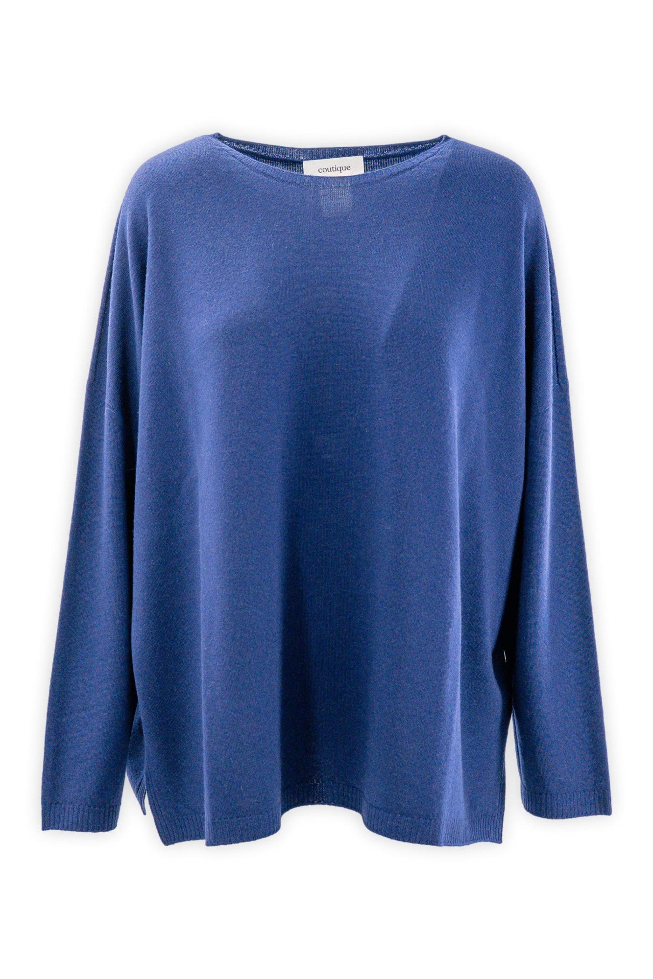 Maglia ampia in pura lana con spacchi laterali