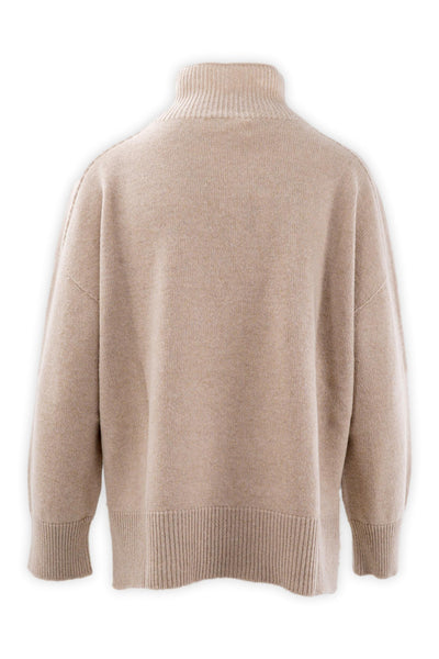 Wool and cashmere crater neck sweater