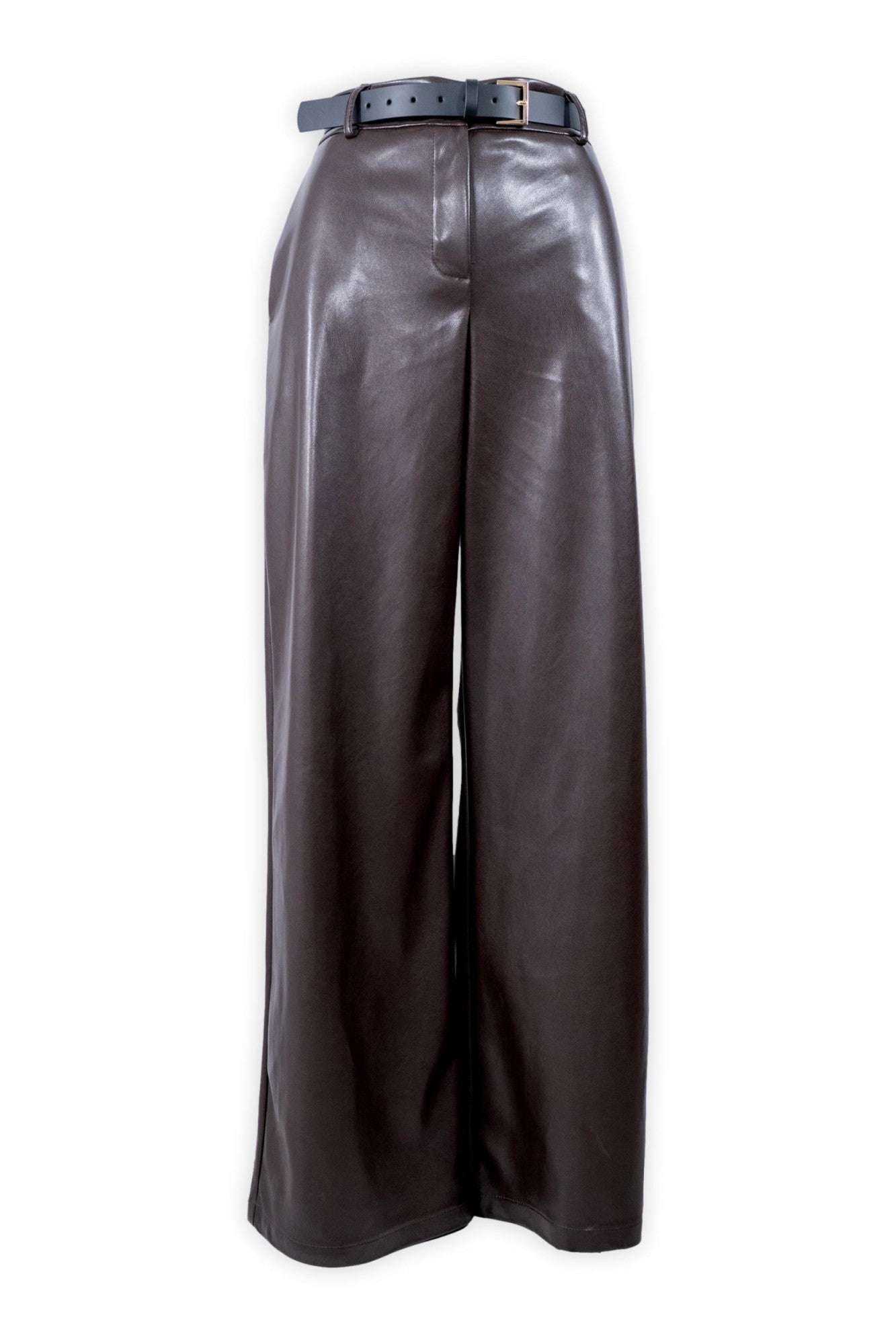 Pantaloni palazzo in ecopelle