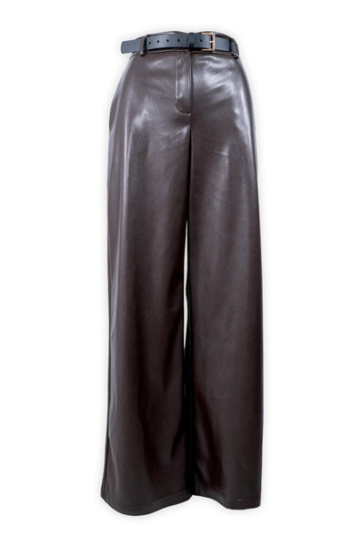 Pantaloni palazzo in ecopelle