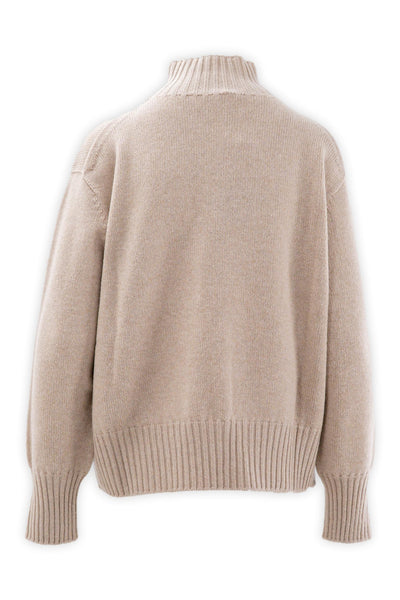 Maglia con collo a cratere in lana e cashmere