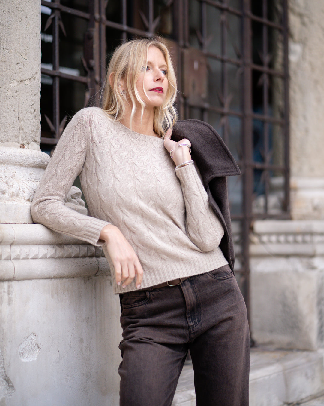 Vintage Effect Denim Five-Pocket Jeans