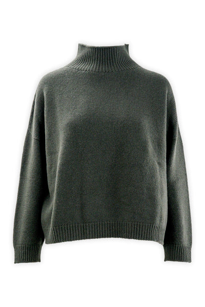 Wool and cashmere crater neck sweater