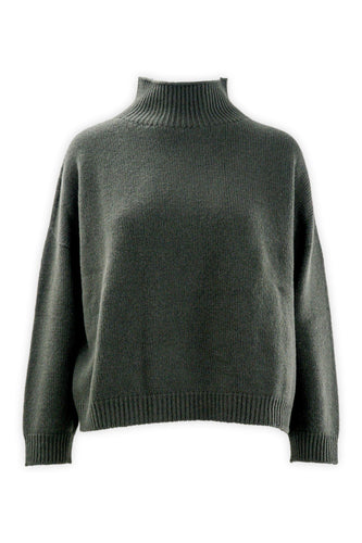 Maglia collo a cratere in lana e cashmere