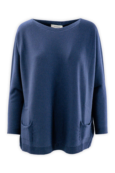 Oversized boat neck with pockets