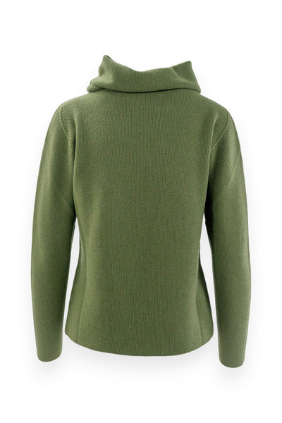 Donut neck sweater with rice grain workmanship