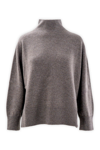 Maglia con collo a cratere in lana e cashmere