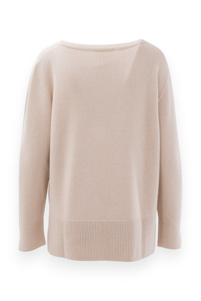 Oversized pure wool boat neck