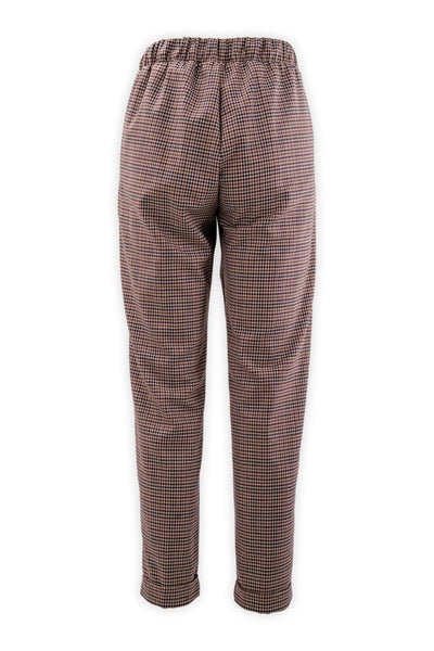 Trousers with drawstring and turn-up