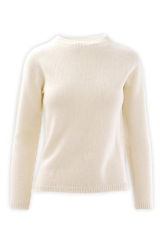 Girocollo in lana e cashmere con vestibilità asciutta