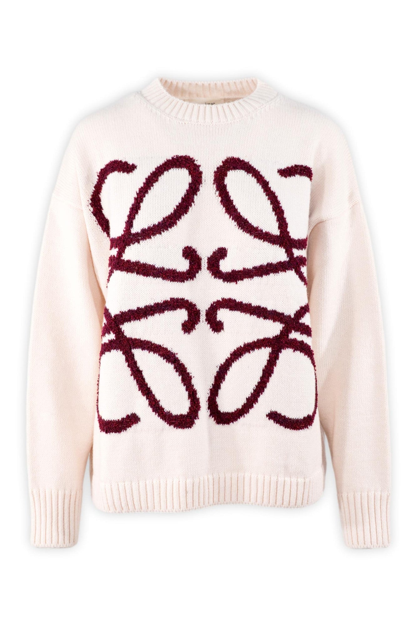 Maglia girocollo con bordi a costine