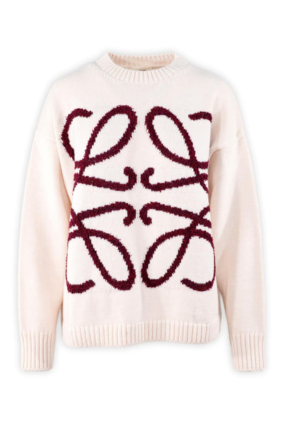 Maglia girocollo con bordi a costine