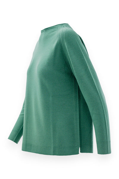 Pure wool crew neck with curl