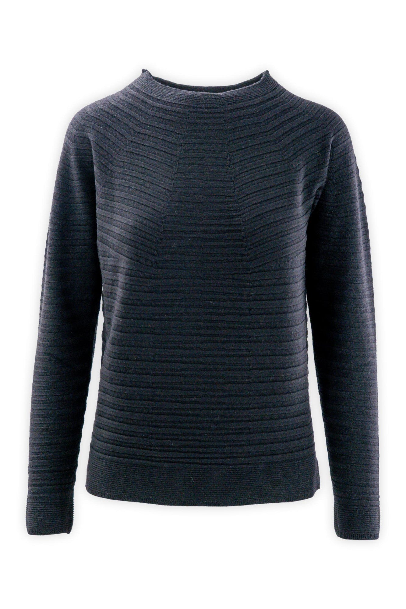 Maglia girocollo pura lana operata a righe