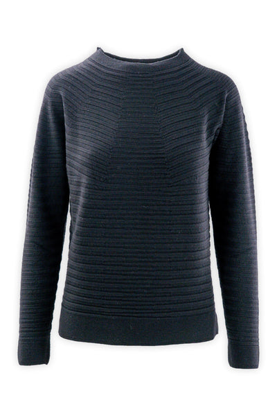 Pure wool crew neck sweater with striped pattern