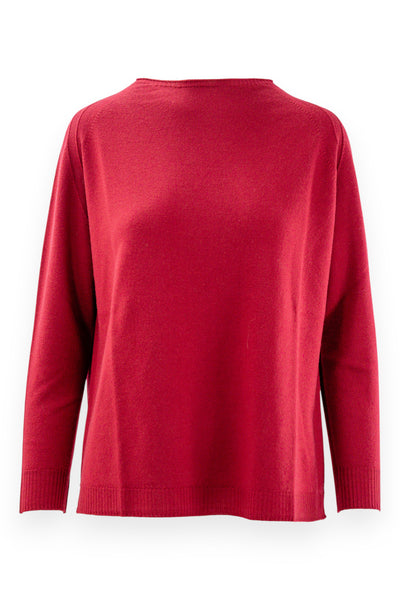 Pure wool crew neck with curl