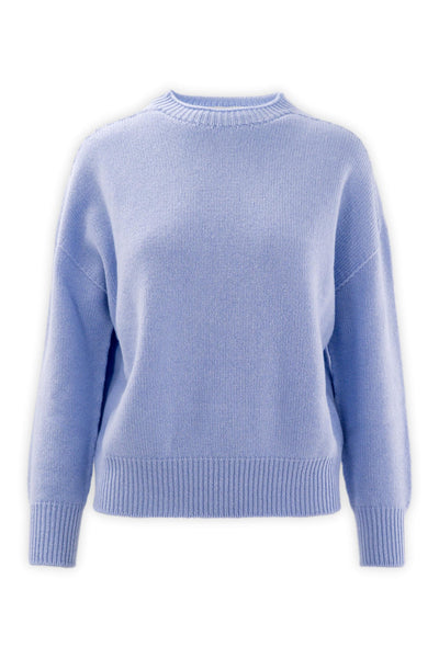 Crewneck in three-thread fine wool and cashmere