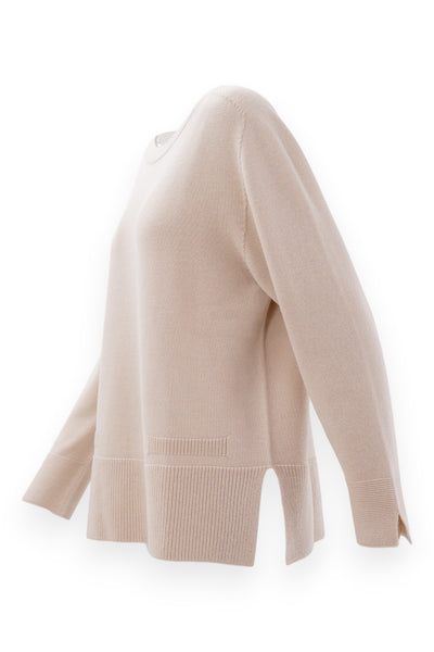 Oversized pure wool boat neck