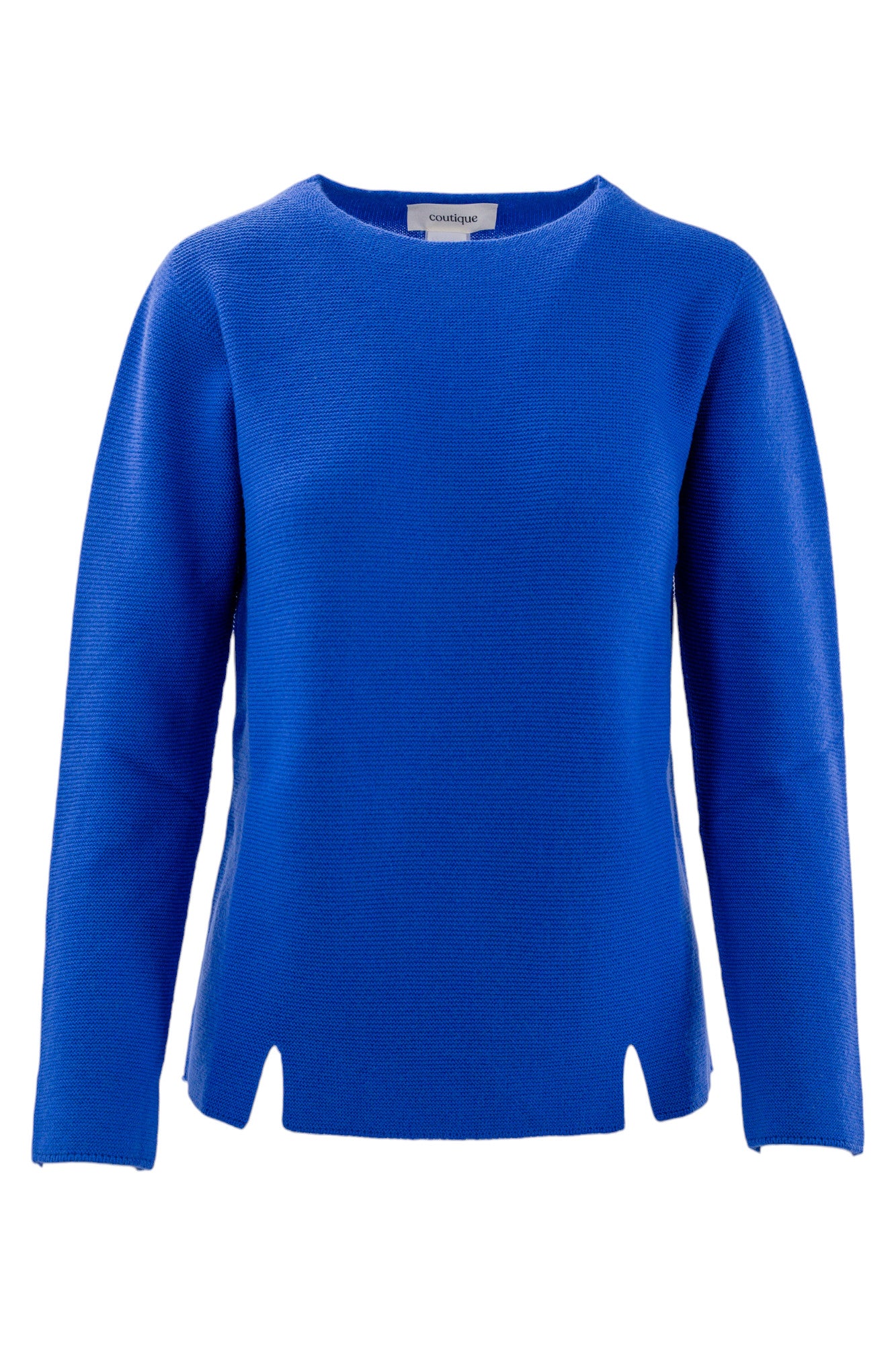 Pure wool links crewneck with front slits