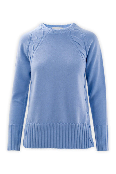 Pure merino wool crewneck with braids