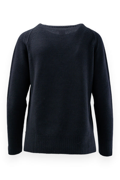 Pure wool crew neck with slits