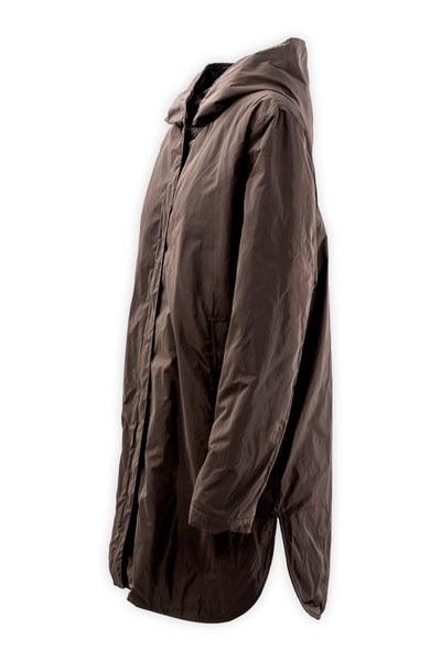 Technical taffeta parka with hood