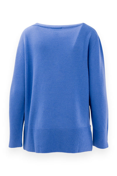 Scollo a barchetta in pura lana oversize