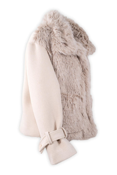 Giacca biker corta con eco-pelliccia