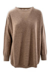 Girocollo in puro cashmere con fondo stondato