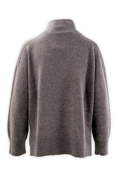 Wool and cashmere crater neck sweater