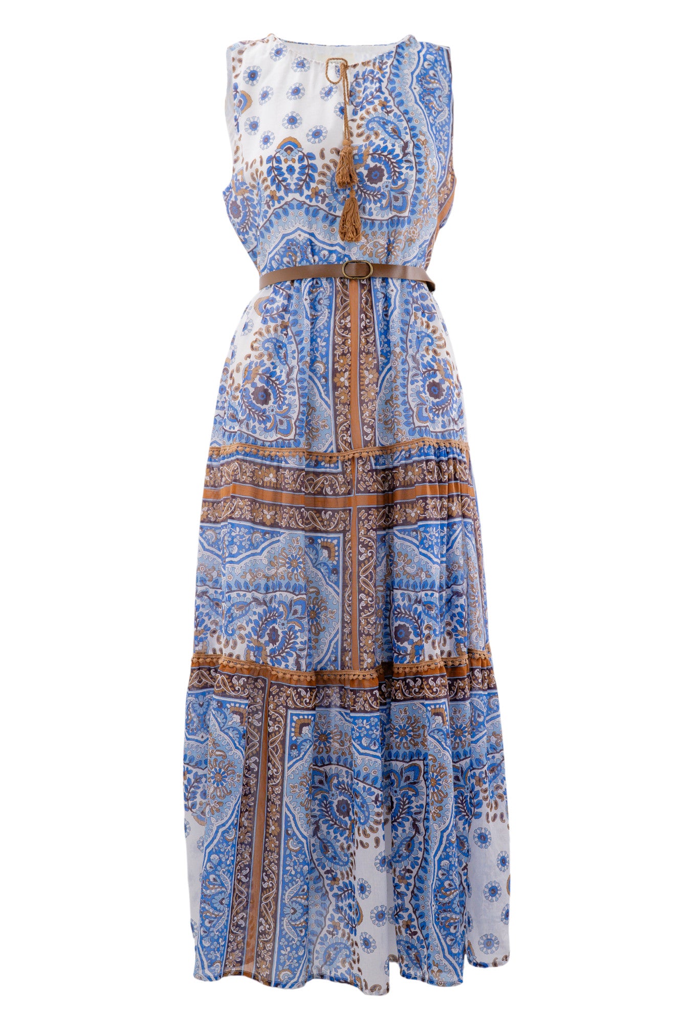 Abito lungo in fantasia Paisley stile boho chic