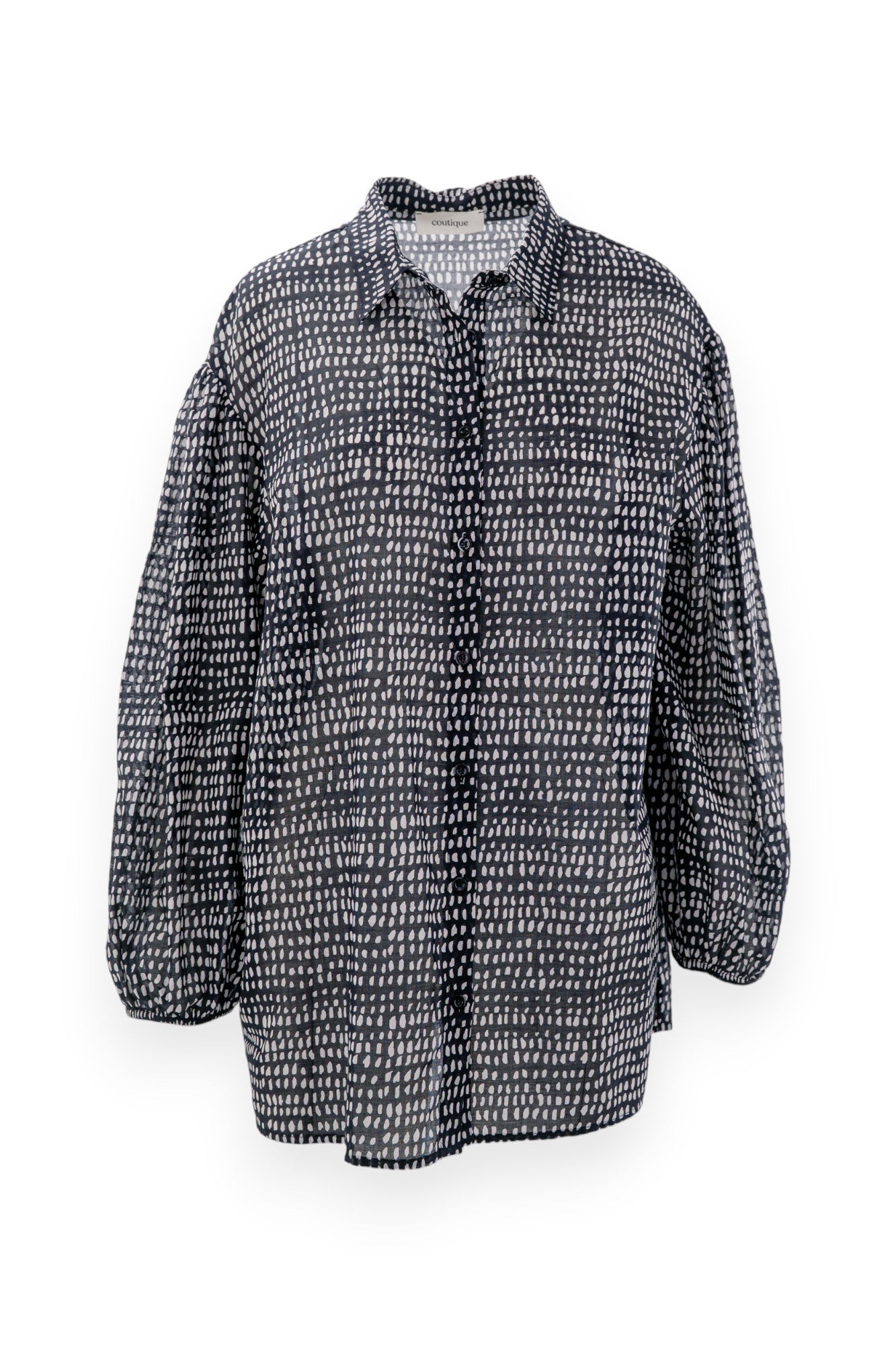 Camicia in mussola di cotone con fantasia astratta