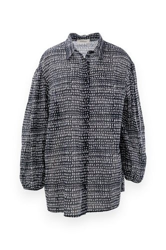 Camicia in mussola di cotone con fantasia astratta