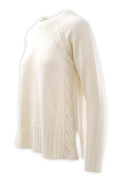 Pure merino wool crewneck with braids