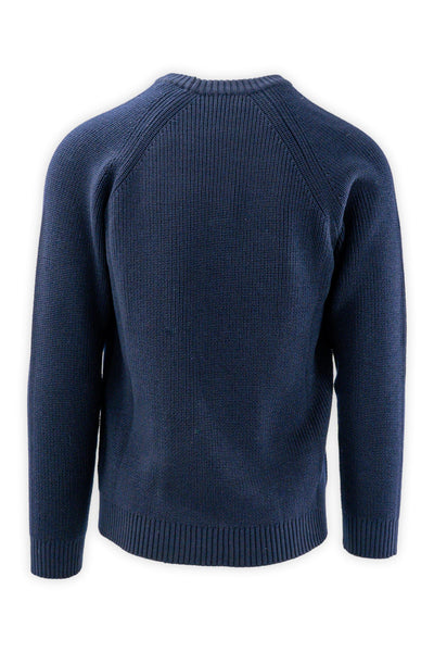 Crew neck sweater in English rib in pure extrafine merino wool.
